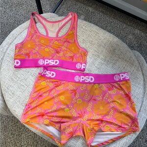 PSD Hot Pink & Bright Orange Floral Active Set